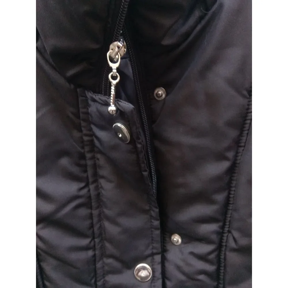 Black Gathered Waist Centrigrade Winter Jacket Xs‎